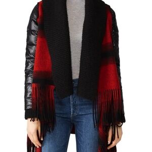 Beautiful stylish red black buffalo check Sosken coat jacket Medium